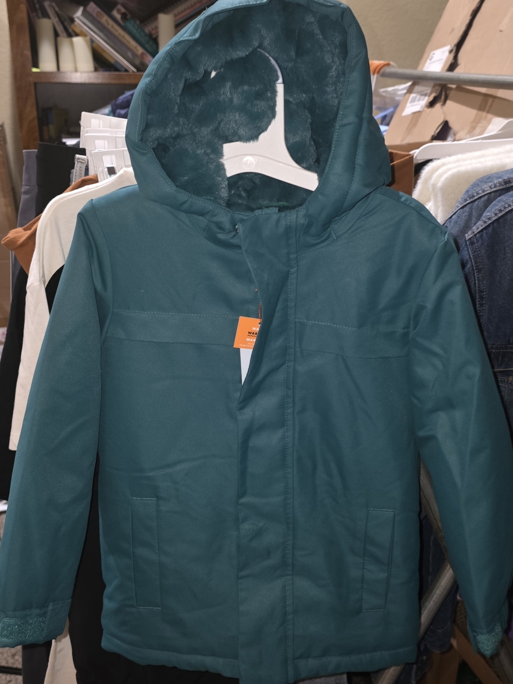 Teal Hooded Winter Jacket